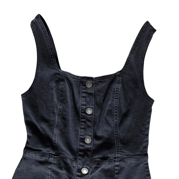 Denim & Co Women's Black Denim Button Down Dress Size 12 - Picture 3 of 6